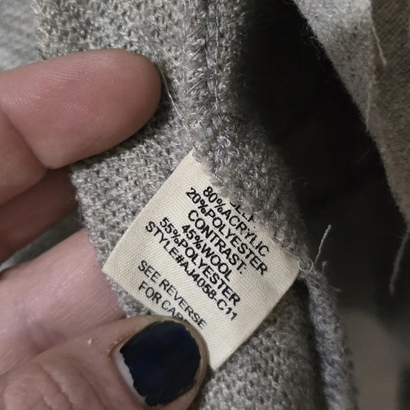 A'Reve Anthropologie Ruffled Open Front Cardigan, Wool Blend, Curved Hem, EUC! - Picture 11 of 11